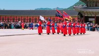 Upacara pengawal di Istana Gyeongbokgung, Seoul.
