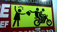 Peringatan awas jambret di Bangkok