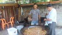 Terlihat saat proses masak