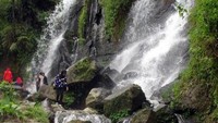 Meski tidak seberapa tinggi, tapi air terjunnya cantik