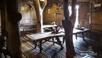 Kayu Pohon yang Ditaruh di Sela-Sela Meja Makan