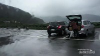 Badai dan kabut yang menerjang di Kawaguchiko Lake