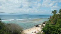 Pantai padang - padang dilihat dari Jl. Labuhan Sait