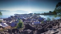 Gunung Batu yang mendominasi pulau