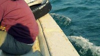 Pulau Peucang yang terlihat dari tengah laut