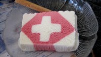 Es krim berbentuk bendera Swiss di Jungfraujoch
