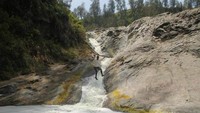 Aliran air terjun yang berada tidak jauh dari gerbang Kawah Ijen, yang bisa dinikmati sebagai background foto saja