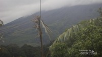 Puncak Gunung Merapi tertutup awan pekat
