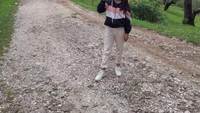 Jalan berbatu menuju cagar alam mutis