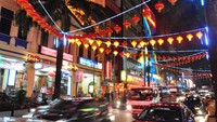 Keramaian di Bukit Bintang pada malam hari