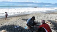 Suasana pantai terbaya pada pagi hari