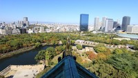View Kota Osaka dari lantai paling atas