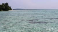 Lautnya yang jernih dan tidak terlalu dalam dengan warna yang cantik.