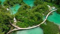 Danau Plitvice tampak atas (Sumber: themagicofscience.wordpress.com)