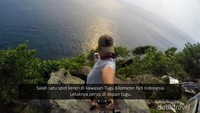 Salah satu spot foto di depan Tugu Kilometer Nol Indonesia