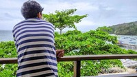 Pemandangan pantai barat pangandaran