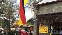 banyak bendera Jerman di sepanjang jalan