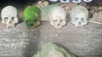 Tengkorak-tengkorak leluhur Pamona yang masih berada di dalam Gua Latea (Sumber: Hadi/dTraveler)