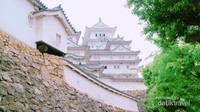 Menyusuri lorong bertangga untuk mencapai Himeji Castle.