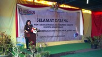 Menparekraf Mari Elka Pangestu dalam sambutan pembukaan Rumah Bola (Putri/ detikTravel)