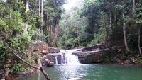 Air terjun dan danau mini di Hutan Pancur