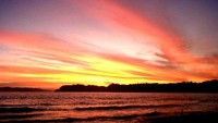 Sunset cantik terlihat dari pingir swering Labuha, Bacan