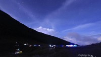 Gugusan bintang dengan langit yang terlihat seperti siang