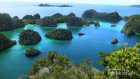 Cantiknya gugusan bukit karst di Pianemo