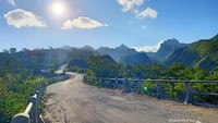 Jalur menuju area parkir kawasan wisata Gunung Kelud di Kabupaten Kediri, Jawa Timur.