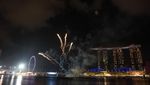 Ke Merlion Park, Nikmati Pertunjukan Laser dan Kembang Api