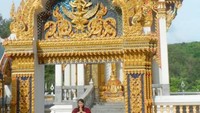 Nai Harn temple closed with lake Nai Harn and Beach