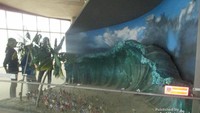 Replika saat gelombang tsunami datang dan menelan korban