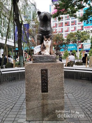 Kucing Juga Ngefans Patung Hachiko