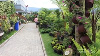 Taman yang indah dengan bunga warna-warni menjadi daya tarik utama taman ini