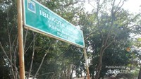 Papan tanda tiba di Pulau Bulat