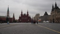 Red Square dengan State Historical Museum, Lenin Mausoleum dan GUM