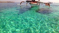 Jernihnya air di perairan Gili Trawangan (Iie Rahayu/ detikTravel)