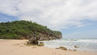 Hamparan pasir putih di Pantai Kayu Arum (Ngarum)