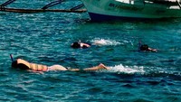 Snorkling sebelum menuju ke Crystal Cove Island