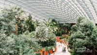 Hutan buatan didalam Flower Dome di Gardens by the Bay