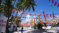 Jalan di pulau Maafushi.