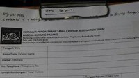 Form pengisian tamu di Badega