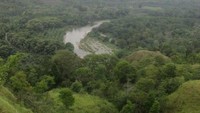 Sungai yang mengalir di kawasan bukit