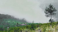 Pemandangan dari puncak Gunung Guntur. Terlihat perkemahan dari atas Puncak