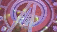 dari atas, Monumen Kapsul Waktu ini berbentuk seperti logo Avengers