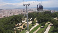 Menuju Castelle de Montjuic dengan kereta gantung