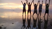 Suasana sunset di Tanjung Setia