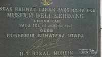Prasasti peresmian Museum Deli Serdang