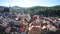 Suasana Cesky Krumlov dari atas