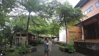 Pelataran padepokan dangan pohon yang rindang